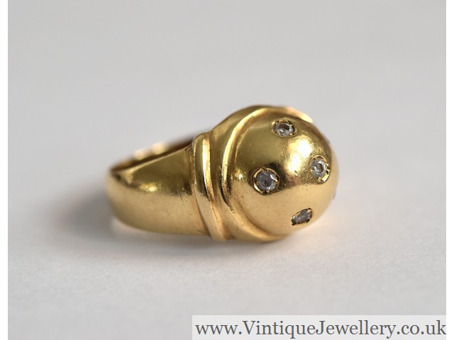 Fine 18ct gold diamond set sphere ring - Image 3