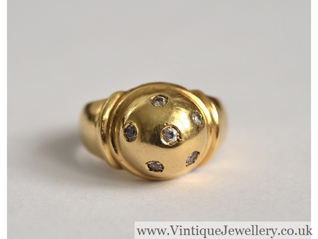 Fine 18ct gold diamond set sphere ring - Image 4