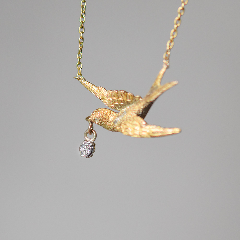 Antique Victorian 15ct gold diamond swallow conversion necklace ...