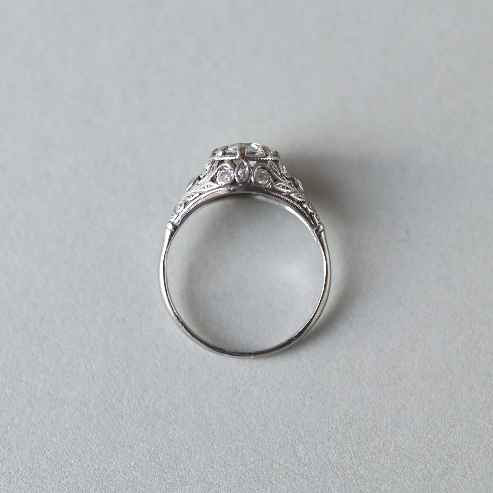 Exceptional Art Deco transitional cut diamond platinum ring ** ON HOLD ** - Image 4