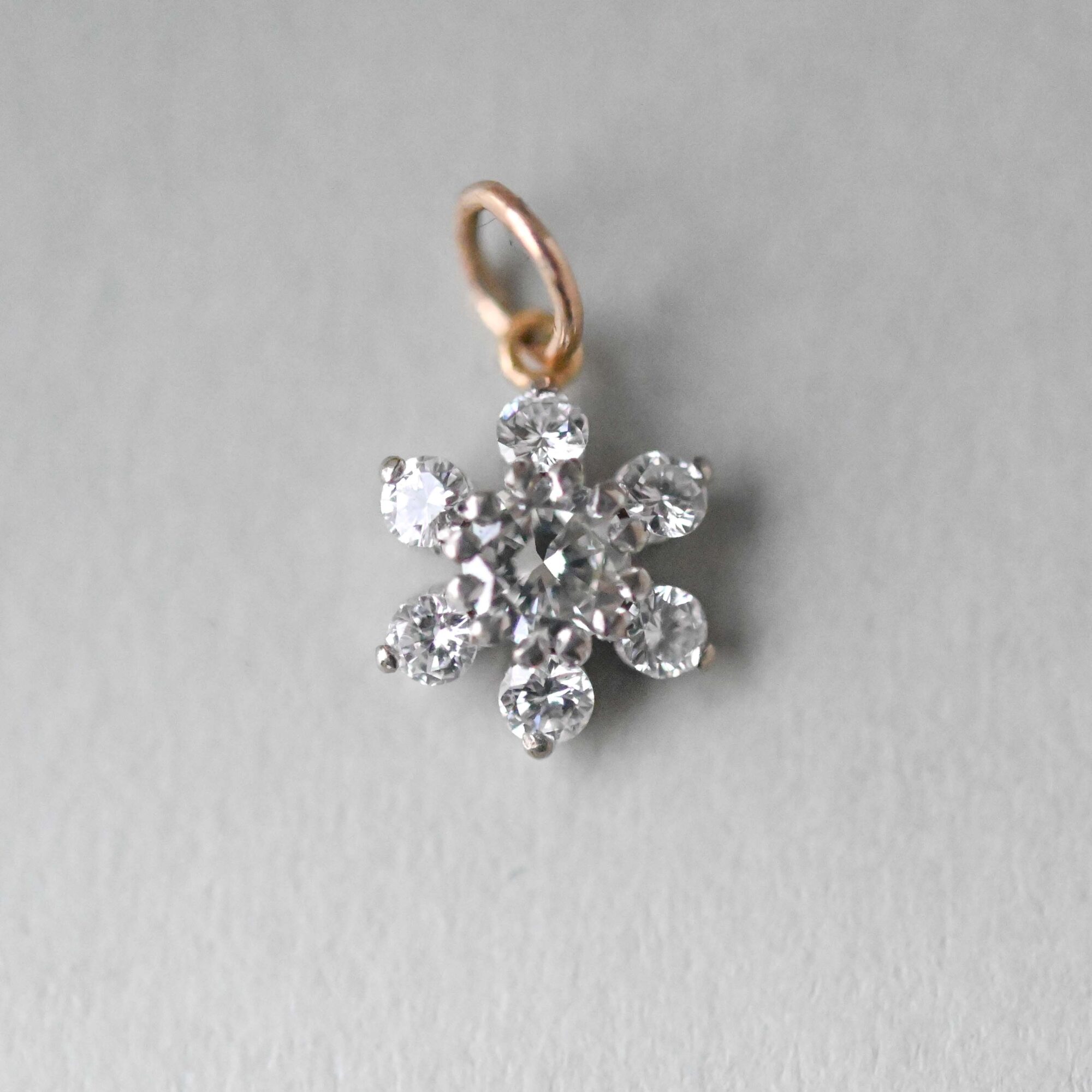 Platinum and gold diamond cluster pendant c.1930s - Image 3