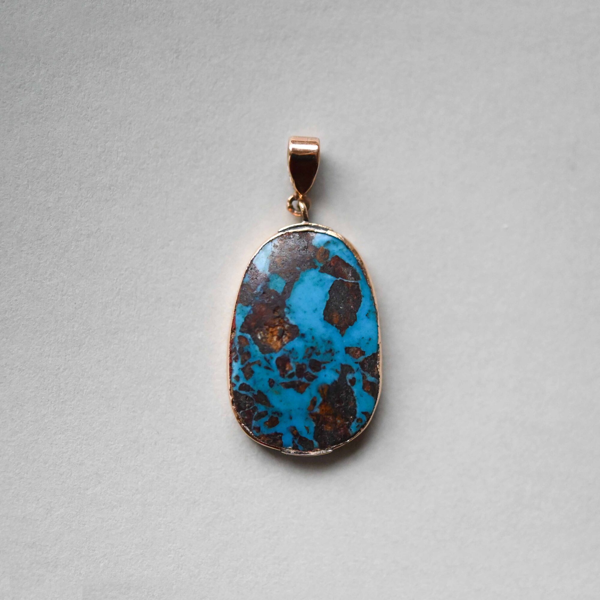 Antique Victorian 9ct gold turquoise pendant - Image 3