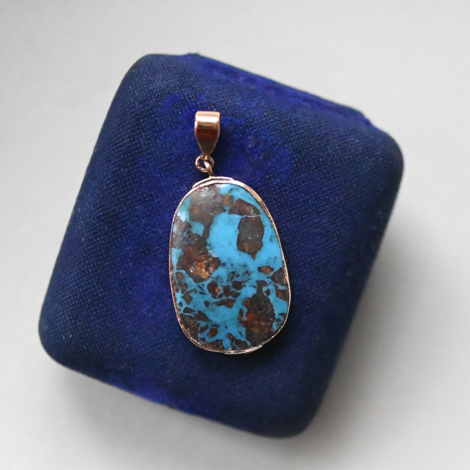 Antique Victorian 9ct gold turquoise pendant - Image 2