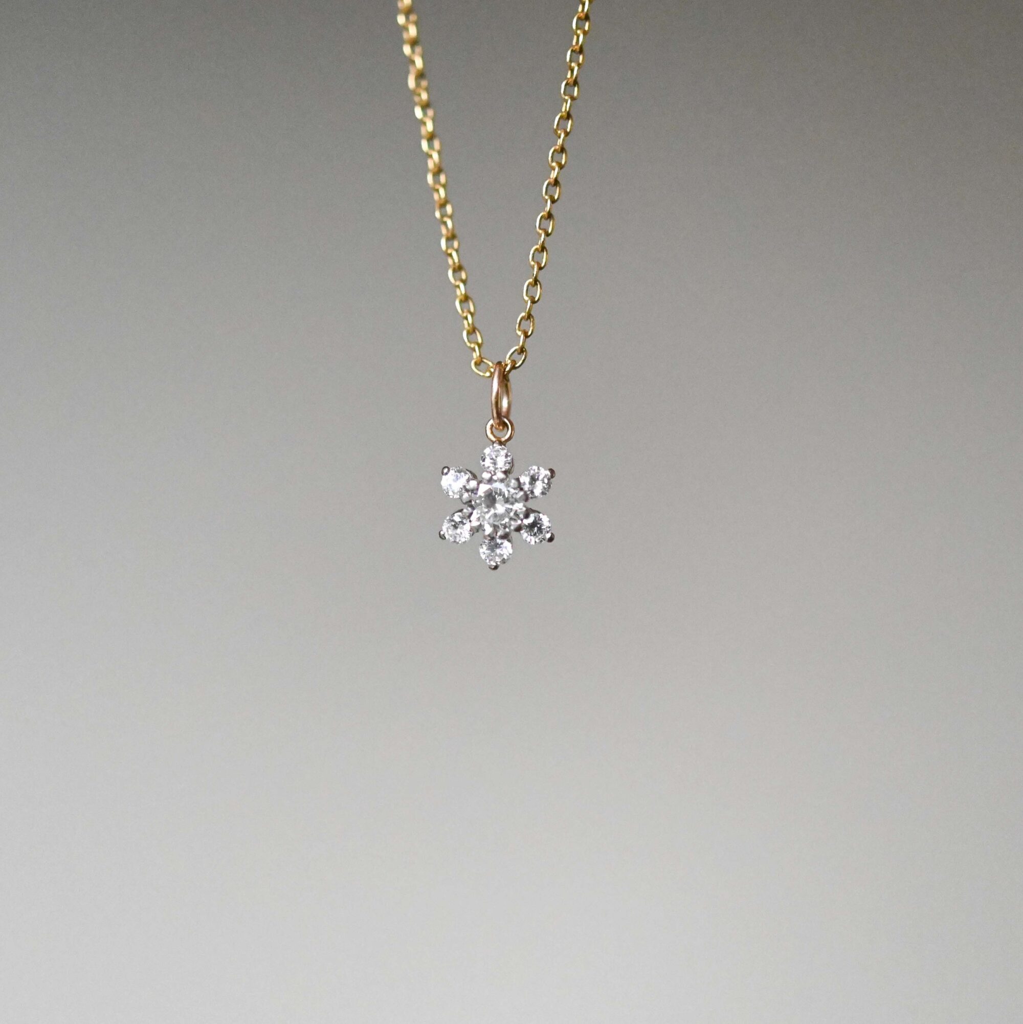 Platinum and gold diamond cluster pendant c.1930s