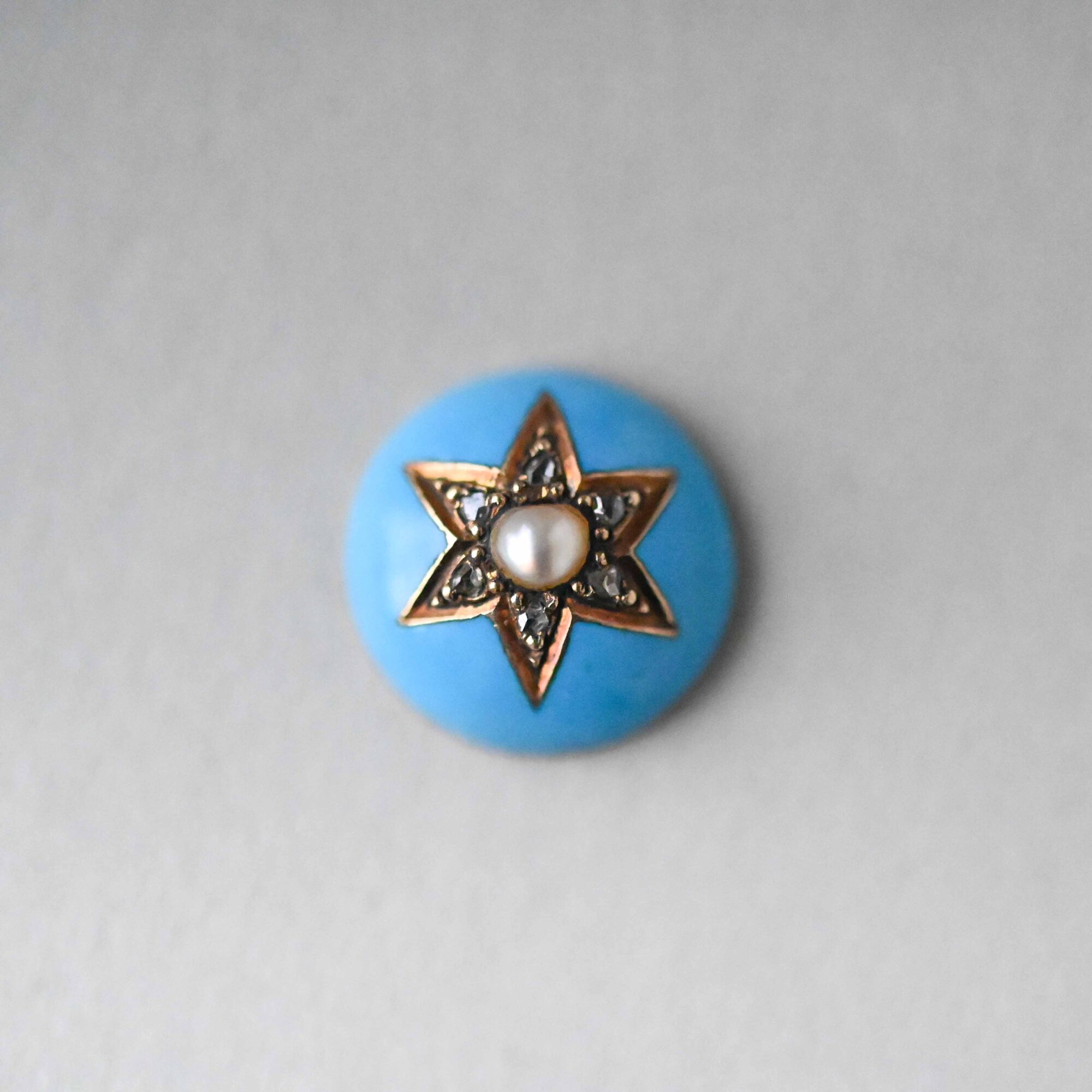 Cutie Victorian diamond, pearl and enamel starburst jewellery component