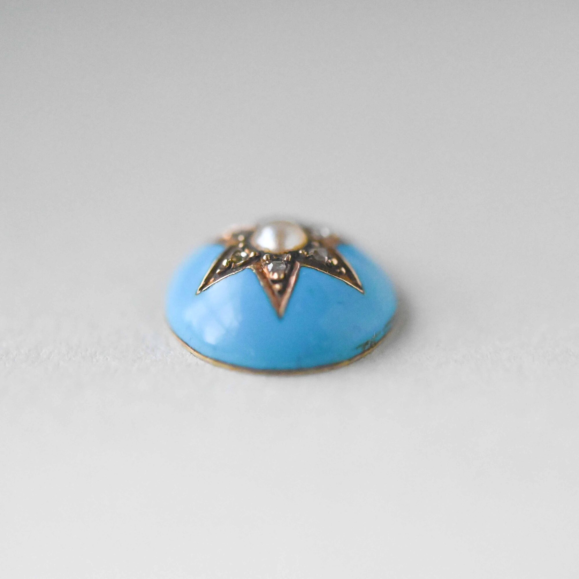 Cutie Victorian diamond, pearl and enamel starburst jewellery component - Image 3