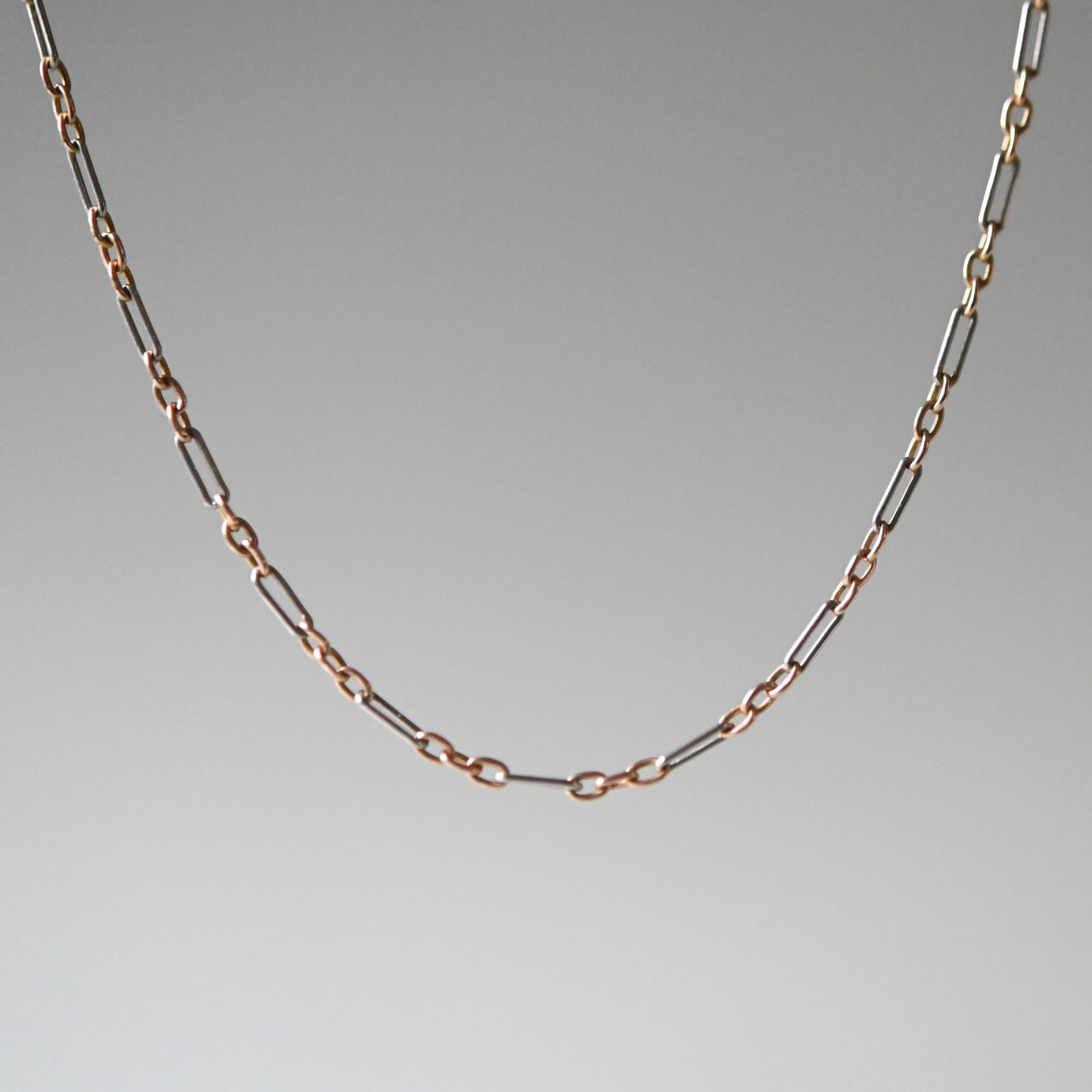 Antique Art Deco platinum and 9ct rose gold trace chain c.1920s