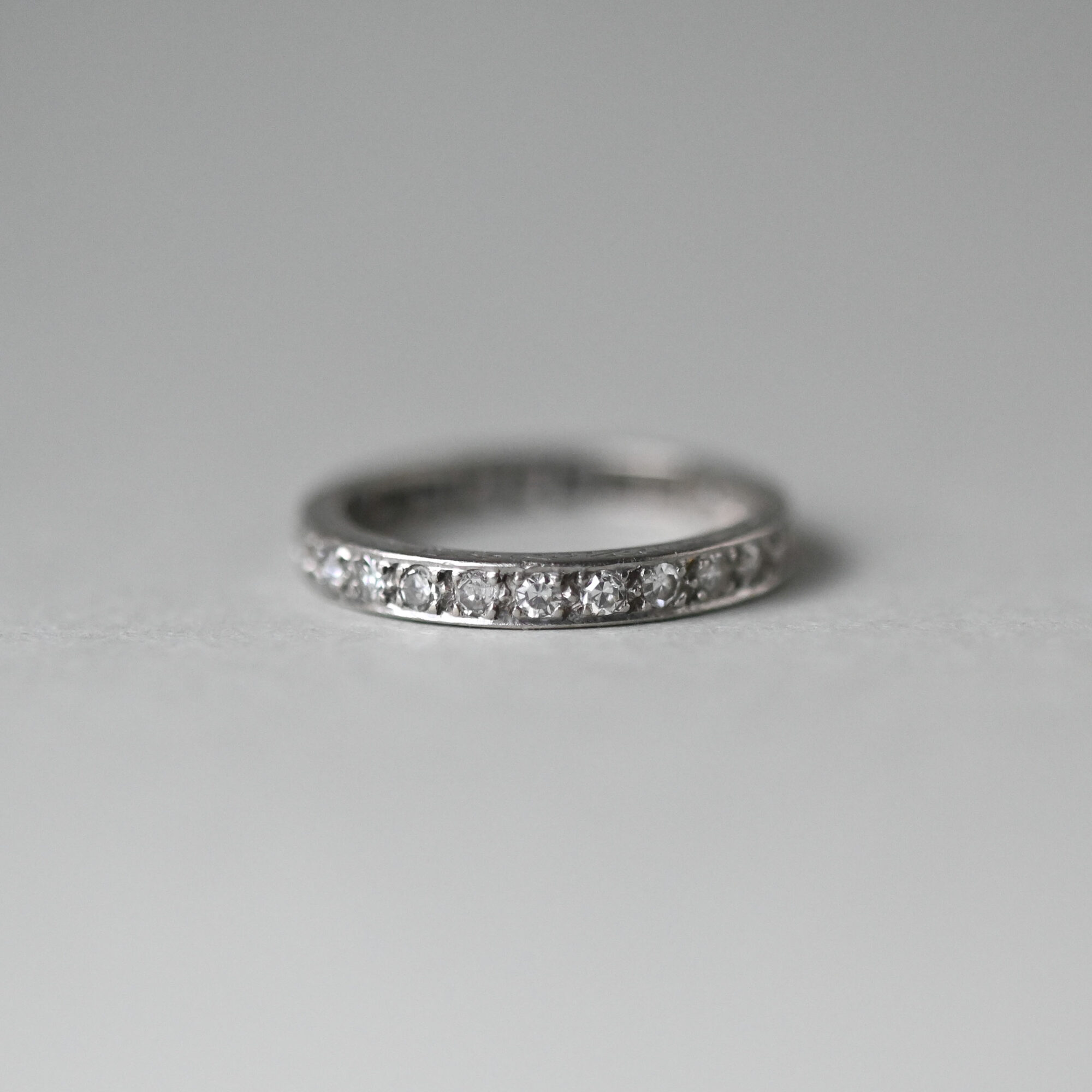 Art Deco 18ct white gold diamond eternity ring, 0.75 carats