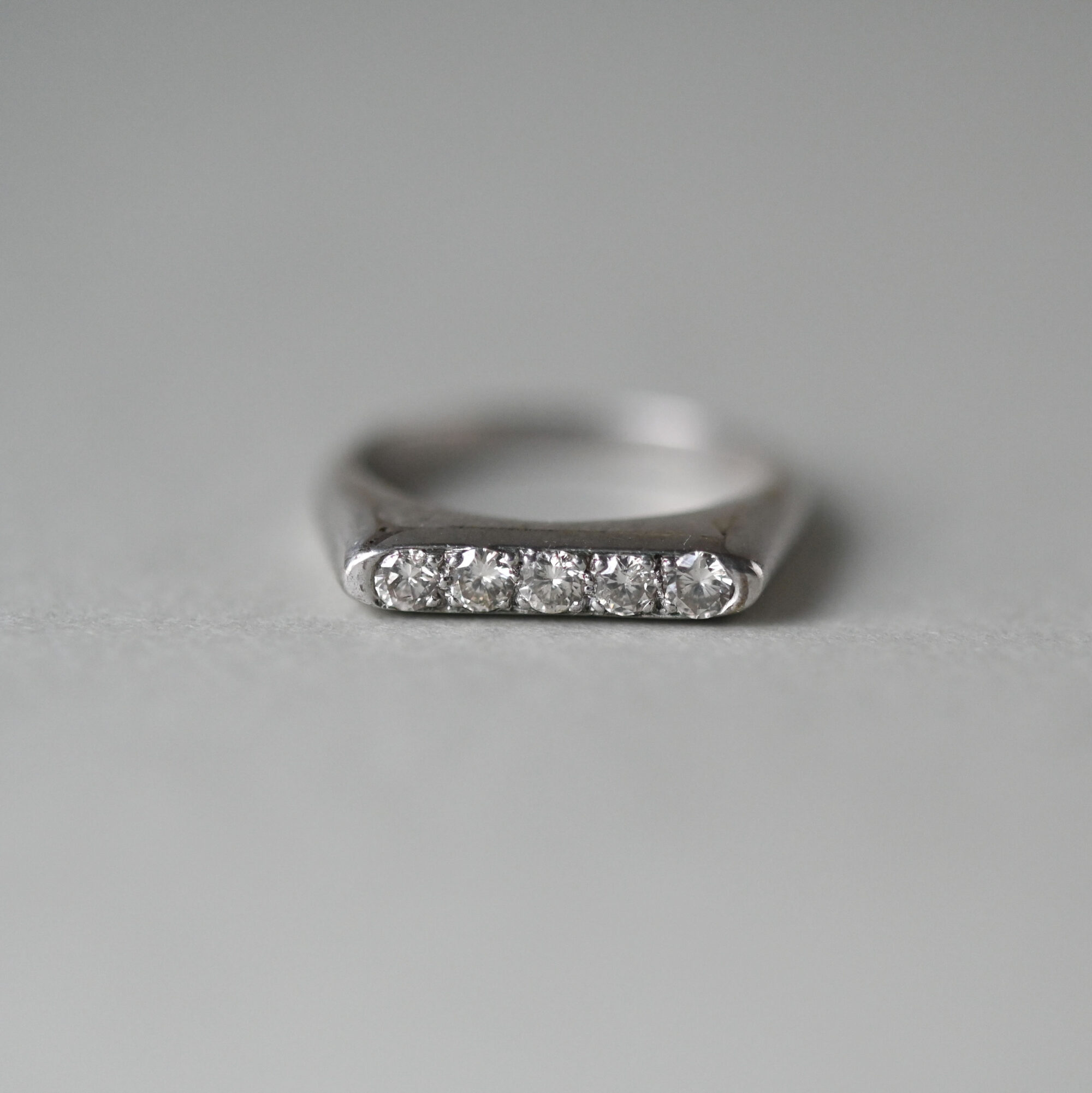 Vintage platinum diamond ring, 0.40 carats - Image 2