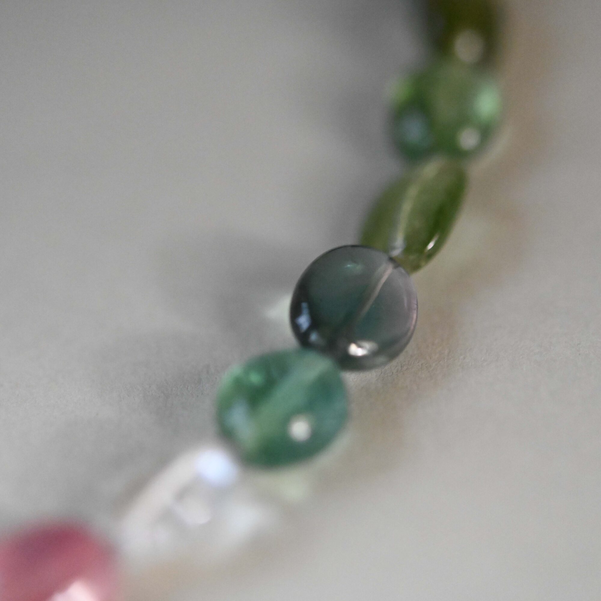 Bespoke tourmaline bead necklace with antique 9ct gold clasp - Image 4