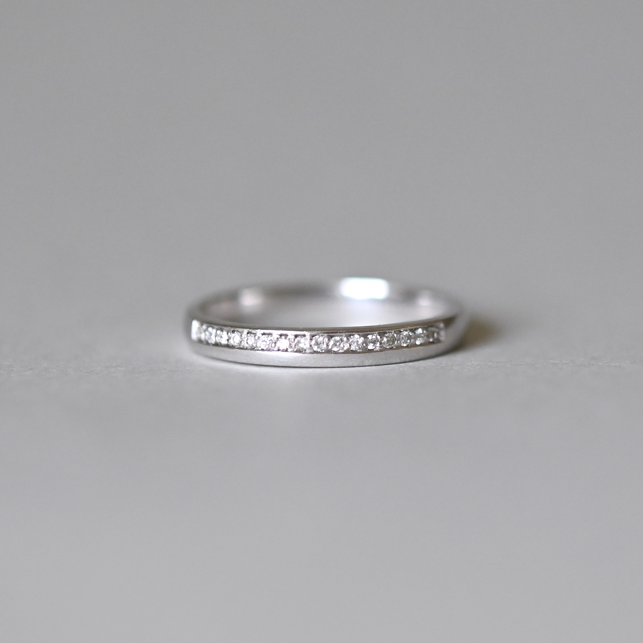 9ct white gold mini diamond half eternity stacking ring