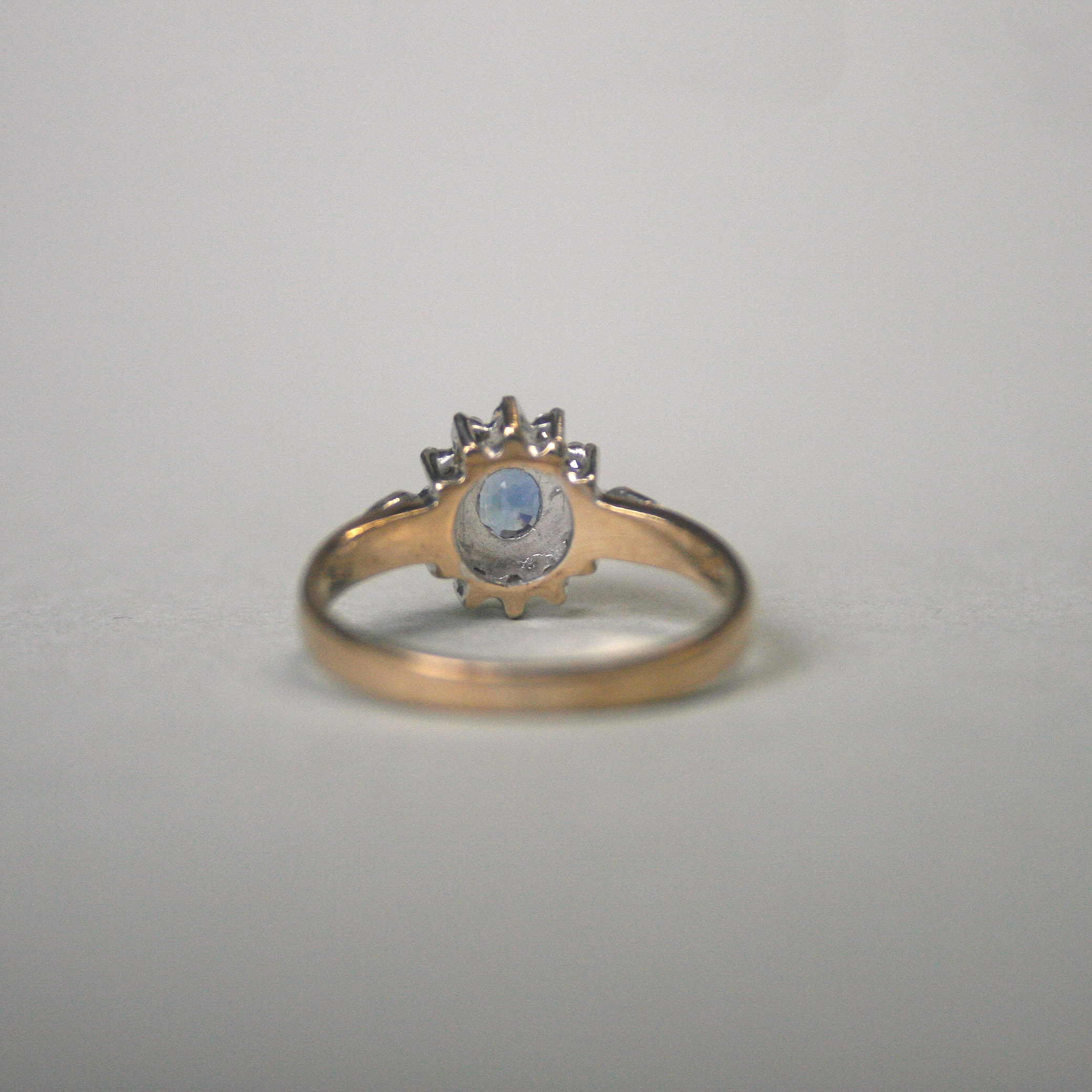 Cutie 9ct gold cornflower sapphire and diamond cluster ring - Image 3
