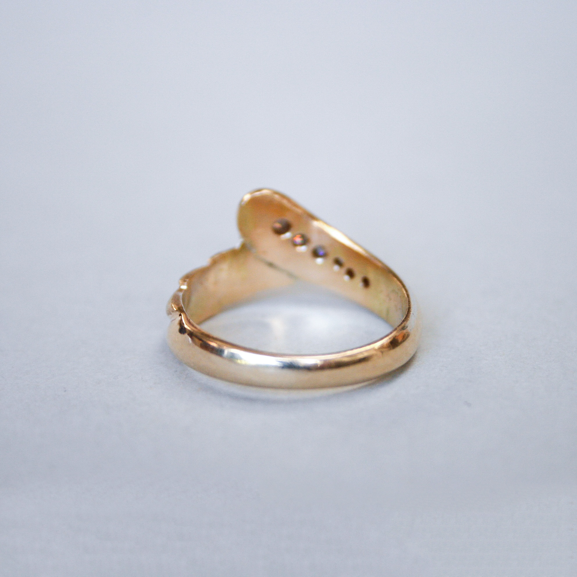Aesthetic 14ct gold diamond snake twist ring - Image 4