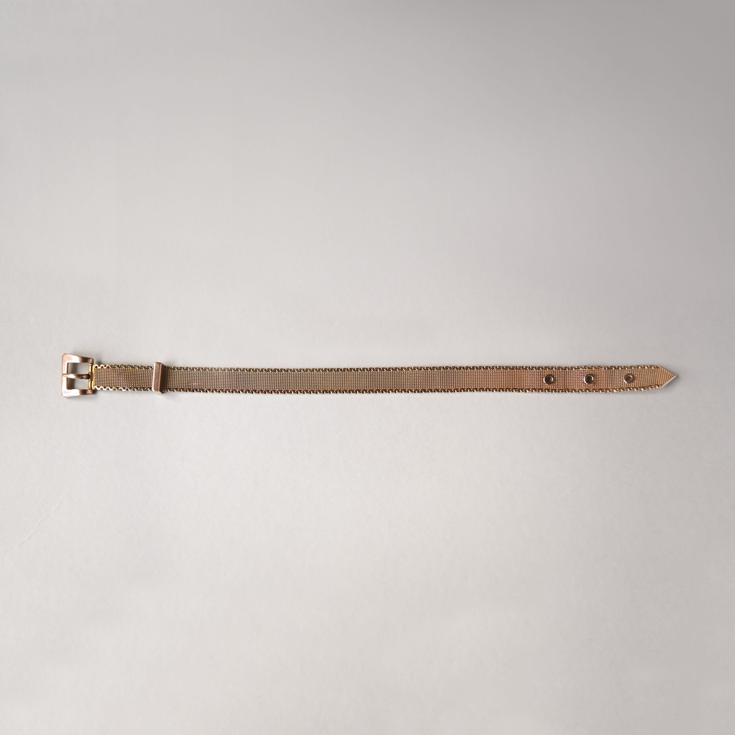 Edwardian 9ct gold woven buckle bracelet c.1909 - Image 5
