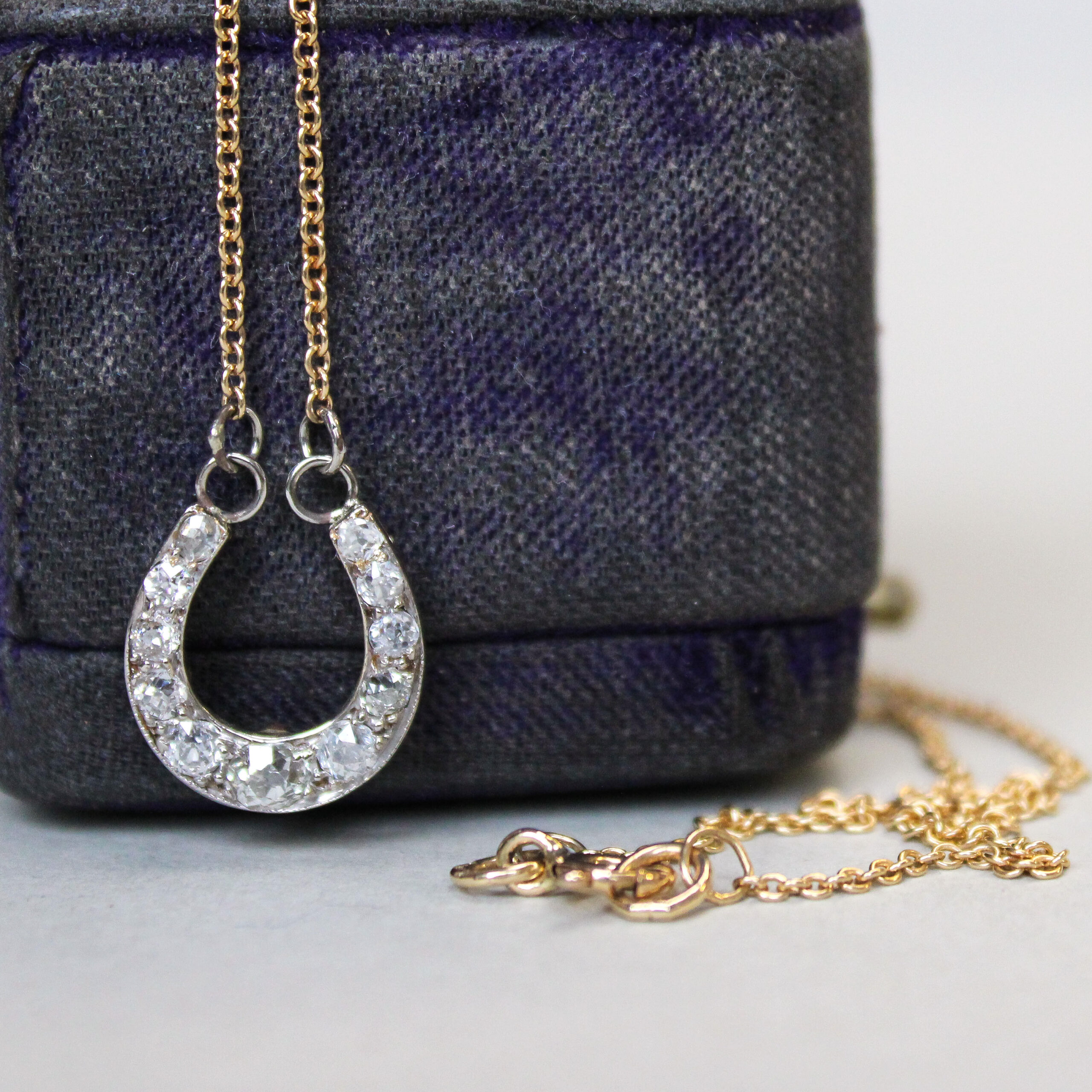 Victorian high carat gold diamond horseshoe conversion necklace, c.1900 - Image 2