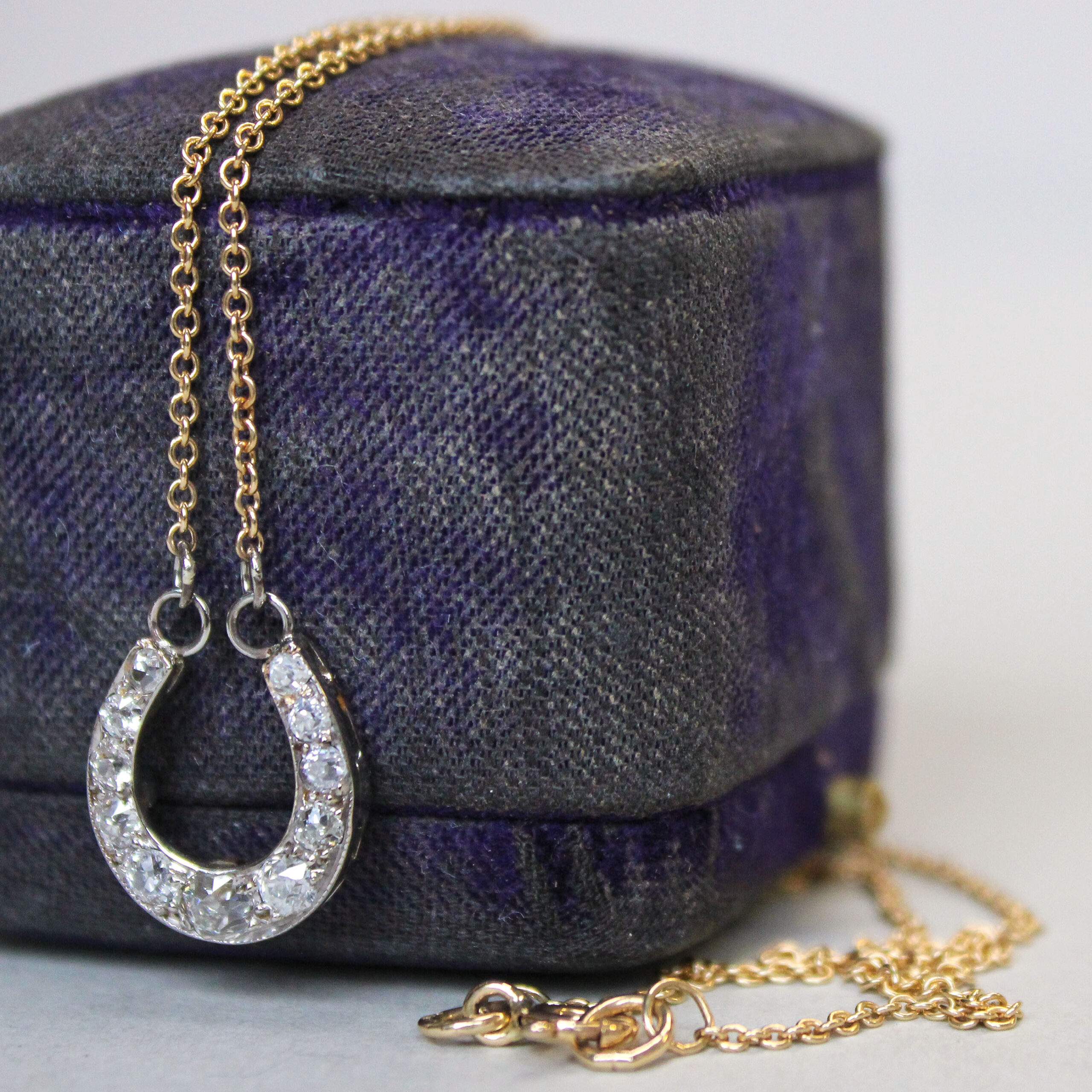 Victorian high carat gold diamond horseshoe conversion necklace, c.1900 - Image 3