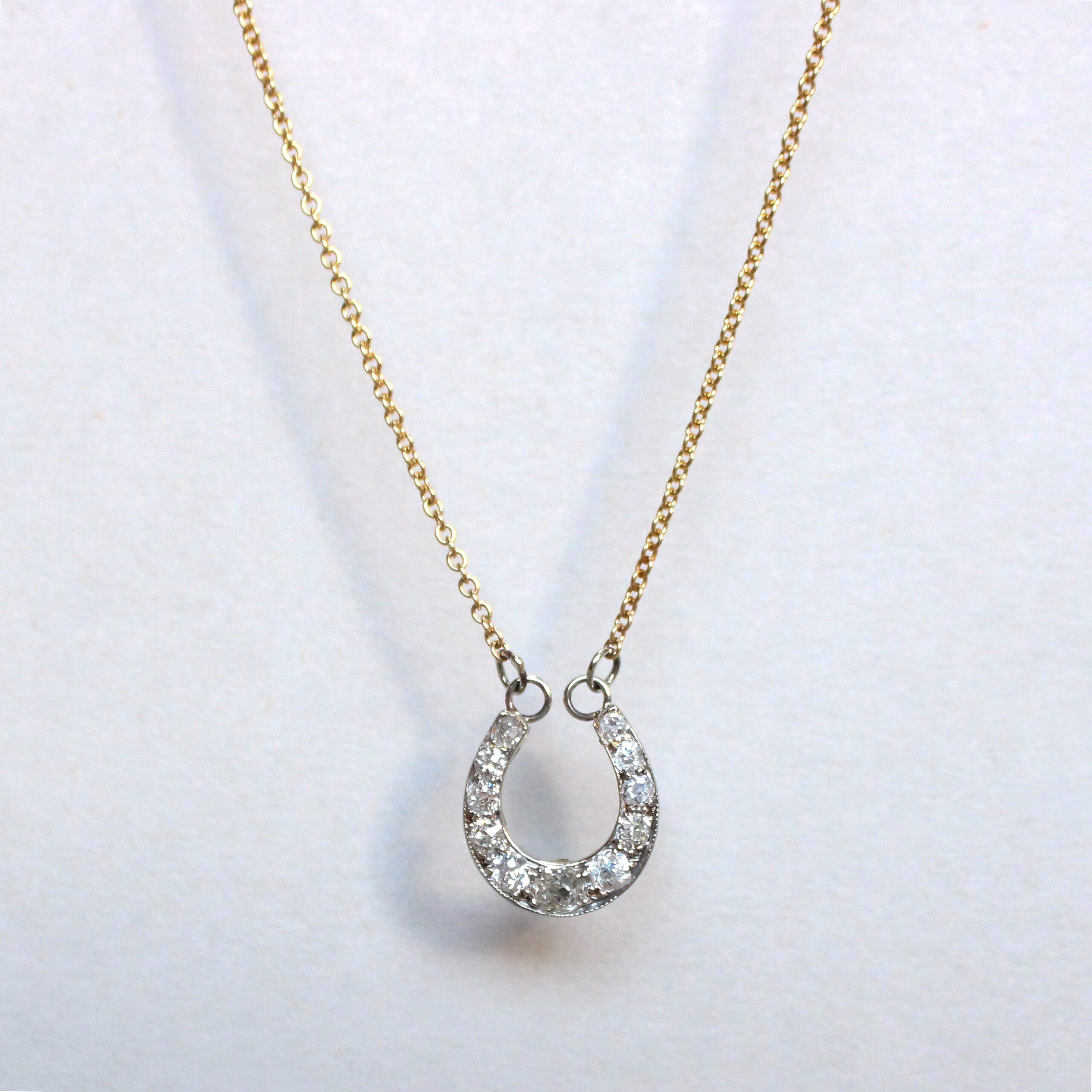 Victorian high carat gold diamond horseshoe conversion necklace, c.1900 - Image 4