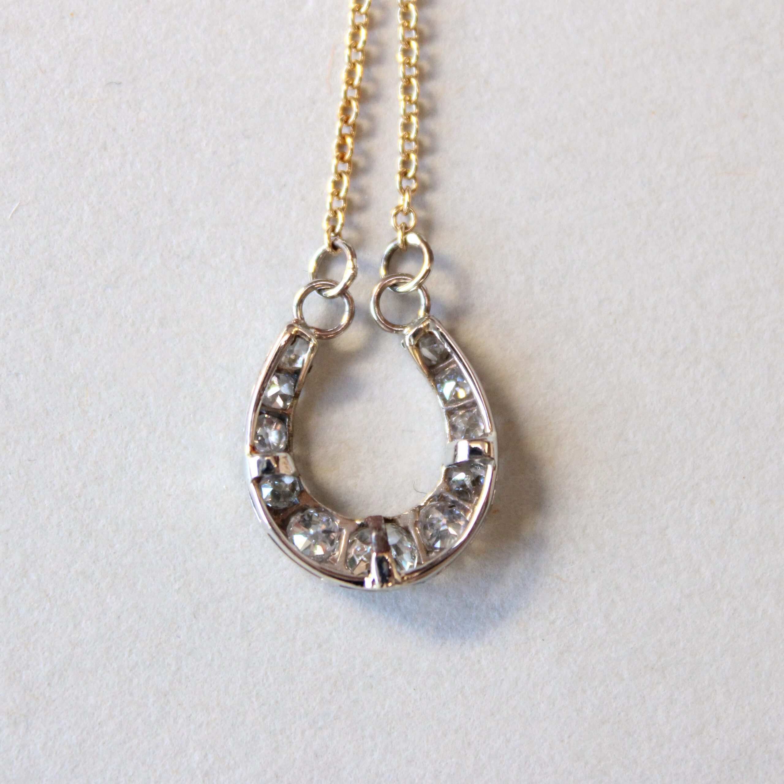 Victorian high carat gold diamond horseshoe conversion necklace, c.1900 - Image 5
