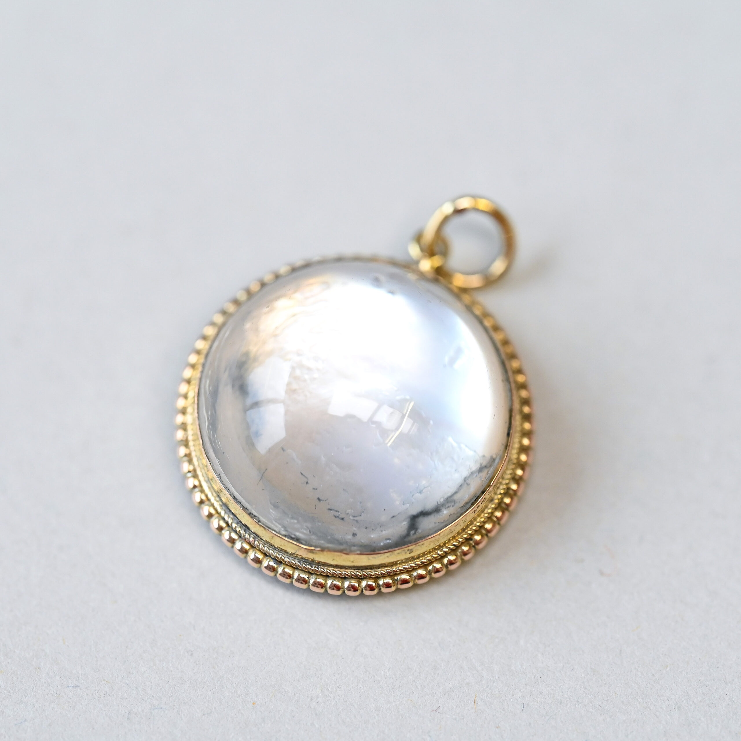 Antique Victorian 15ct gold rock crystal pendant c.1880s - Image 2